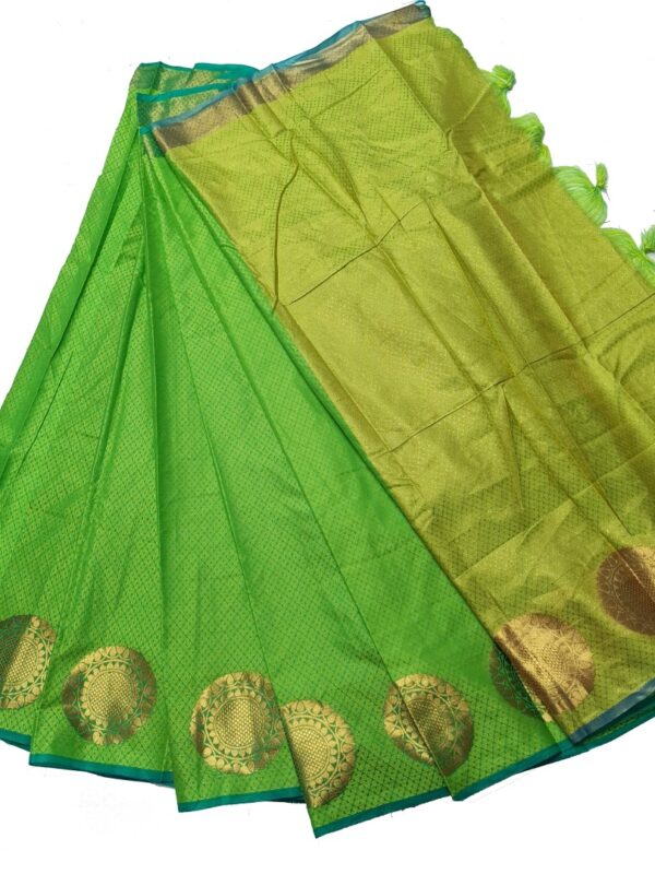 Kanjivaram Silk Saree with Zari Butta & Tassels