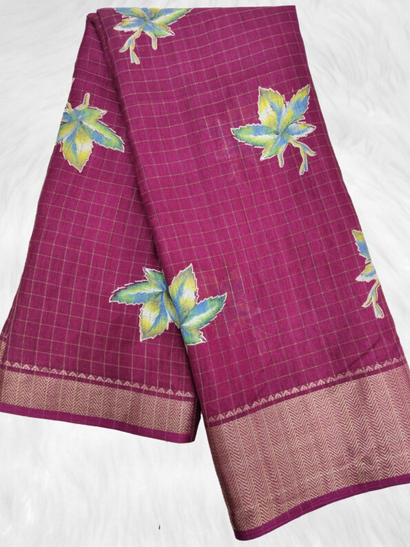 Dola Silk Checks Saree (Full Set 6 Piece) - Image 6