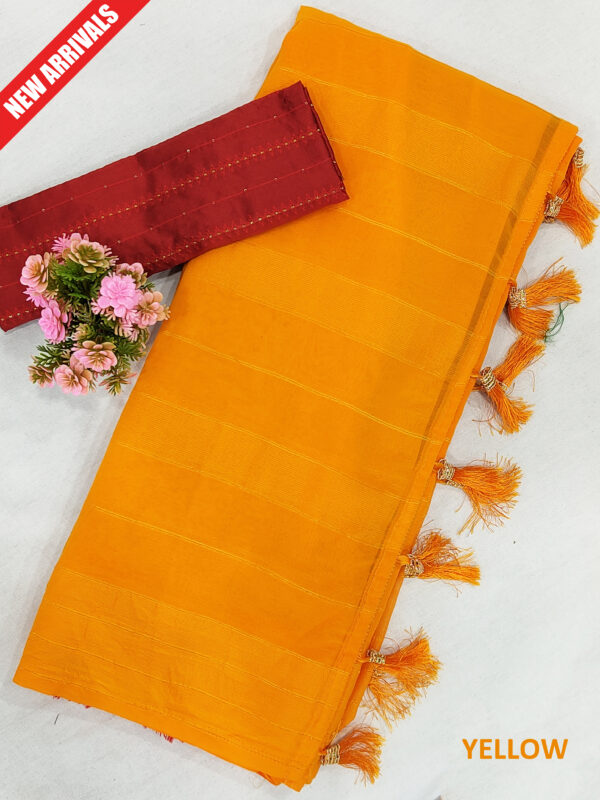 Georgette Self Pattern Saree with Latkan & Fancy Blouse