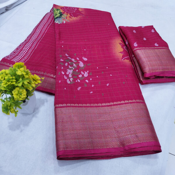 Dola Silk Checks Saree - Image 2