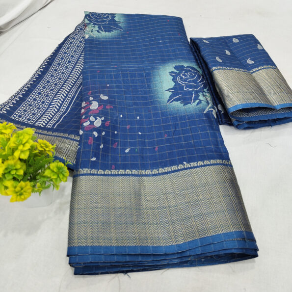 Dola Silk Checks Saree - Image 2