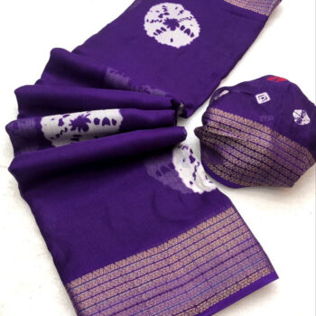 Marshmellow Saree with Bandhani Print