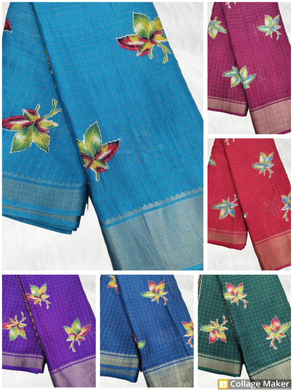 Dola Silk Checks Saree (Full Set 6 Piece)