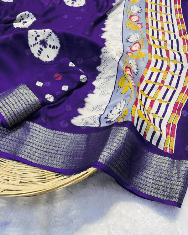 Marshmellow Saree with Bandhani Print - Image 2