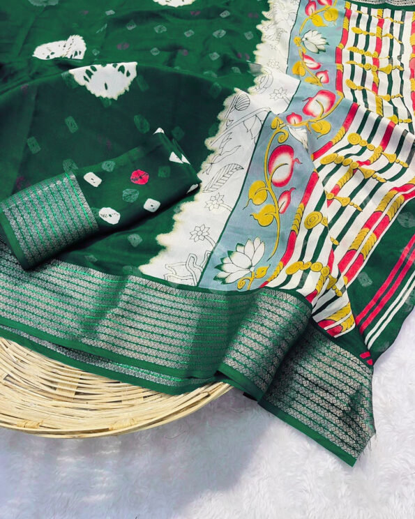 Marshmellow Saree with Bandhani Print - Image 2
