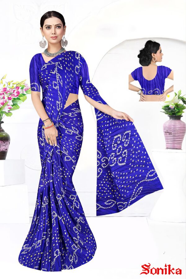 Moss Bandhani Saree with Blouse