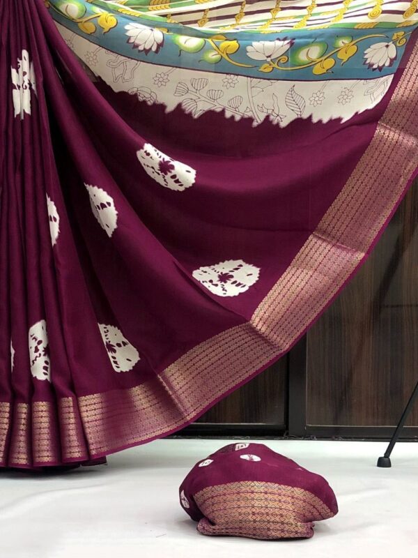 Marshmellow Saree with Bandhani Print