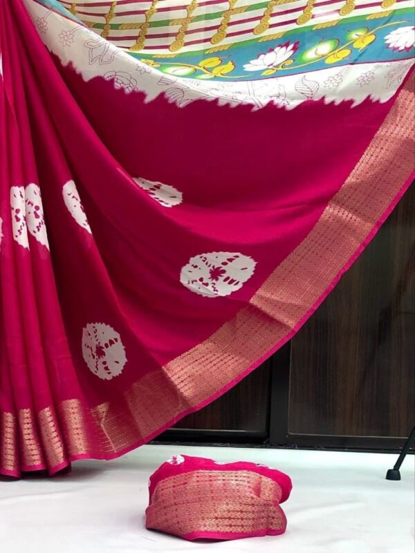 Marshmellow Saree with Bandhani Print