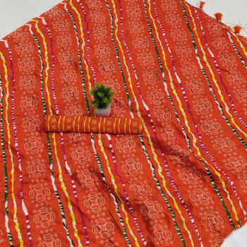 Moss Leheriya Printed Saree