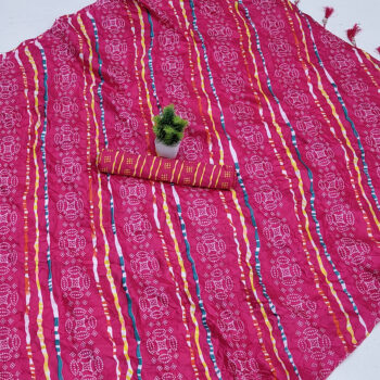 Moss Leheriya Printed Saree