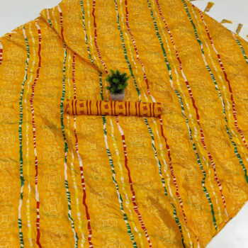 Moss Leheriya Printed Saree