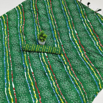 Moss Leheriya Printed Saree