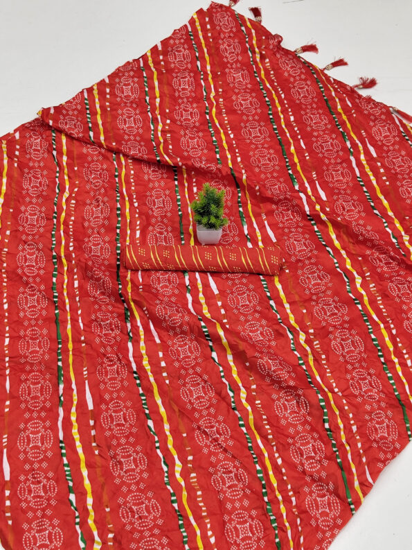 Moss Leheriya Printed Saree