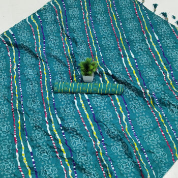 Moss Leheriya Printed Saree