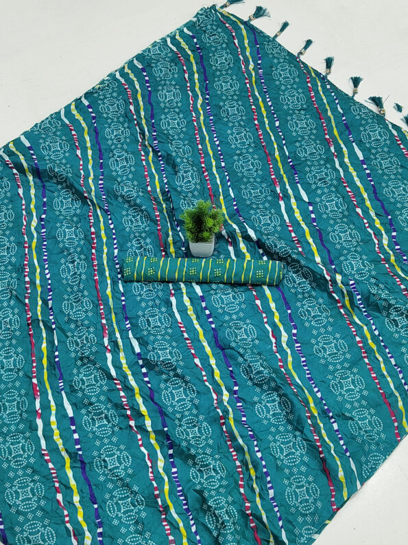 Moss Leheriya Printed Saree
