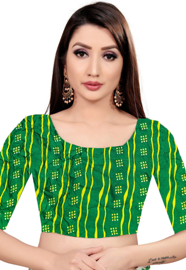 Moss Leheriya Printed Saree - Image 2