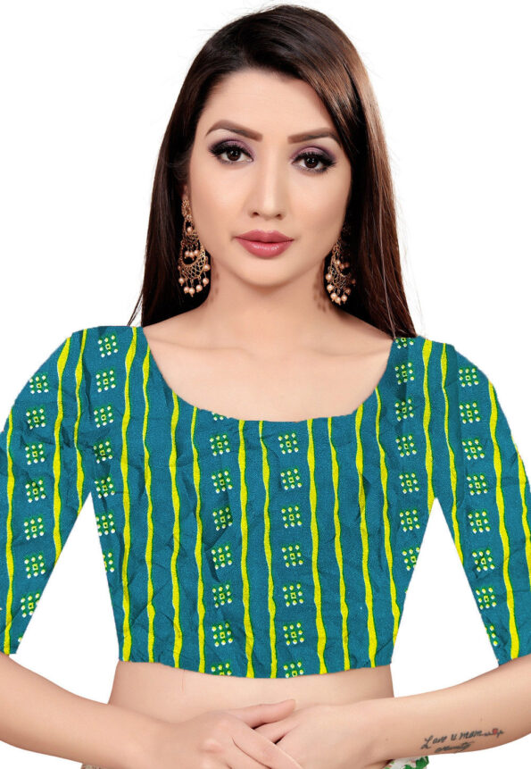 Moss Leheriya Printed Saree - Image 2