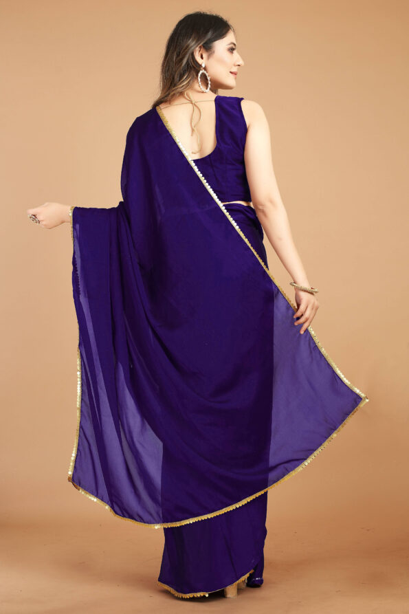 Rangoli Saree with Sequence Border - Image 3