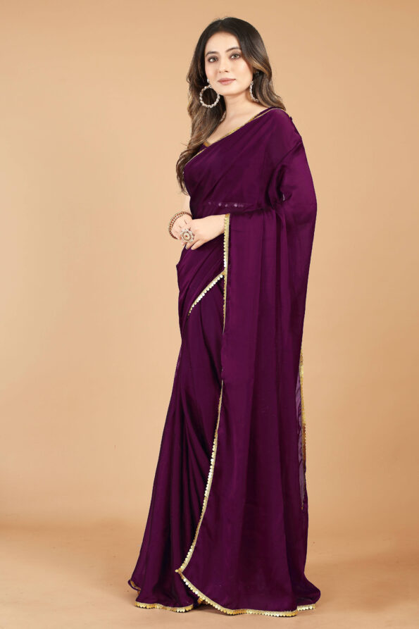 Rangoli Saree with Sequence Border - Image 2