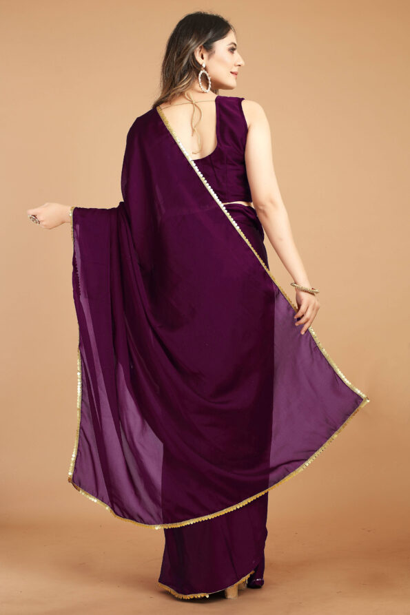 Rangoli Saree with Sequence Border - Image 3
